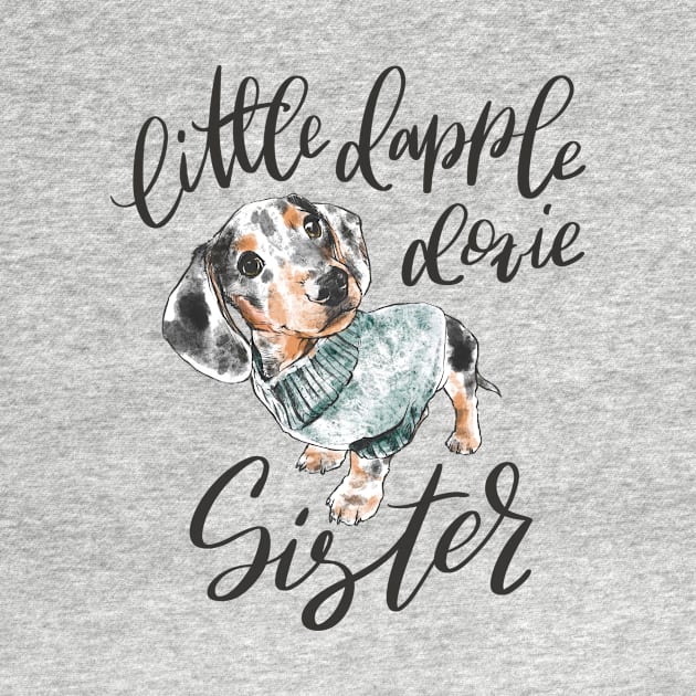 Dapple Doxie Sister by stuckyillustration